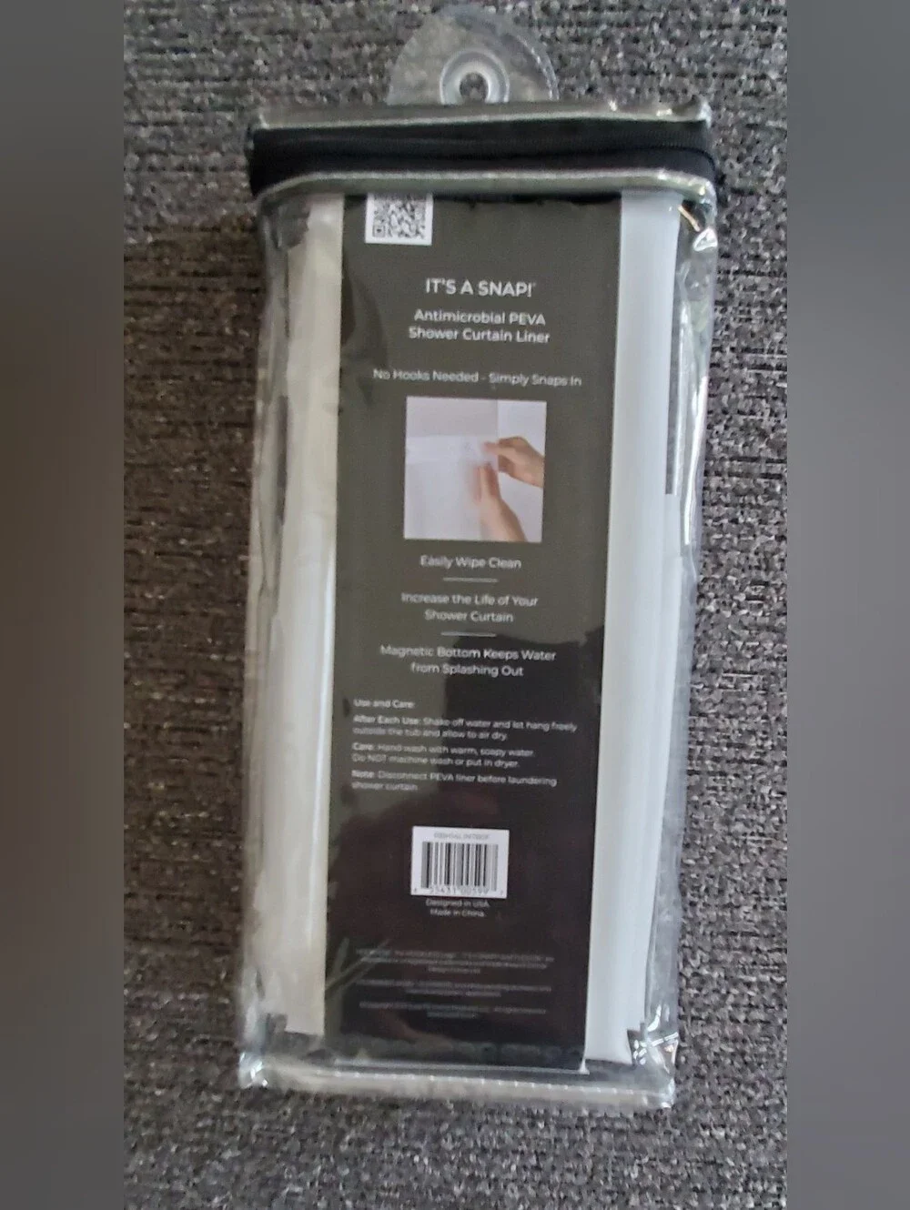 Hookless Mocha Waffle-Texture Shower Curtain With NWT Shower Curtain Liner